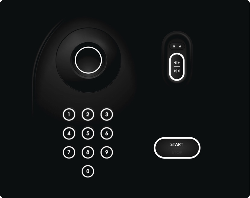Cruise Origin keypad and start button