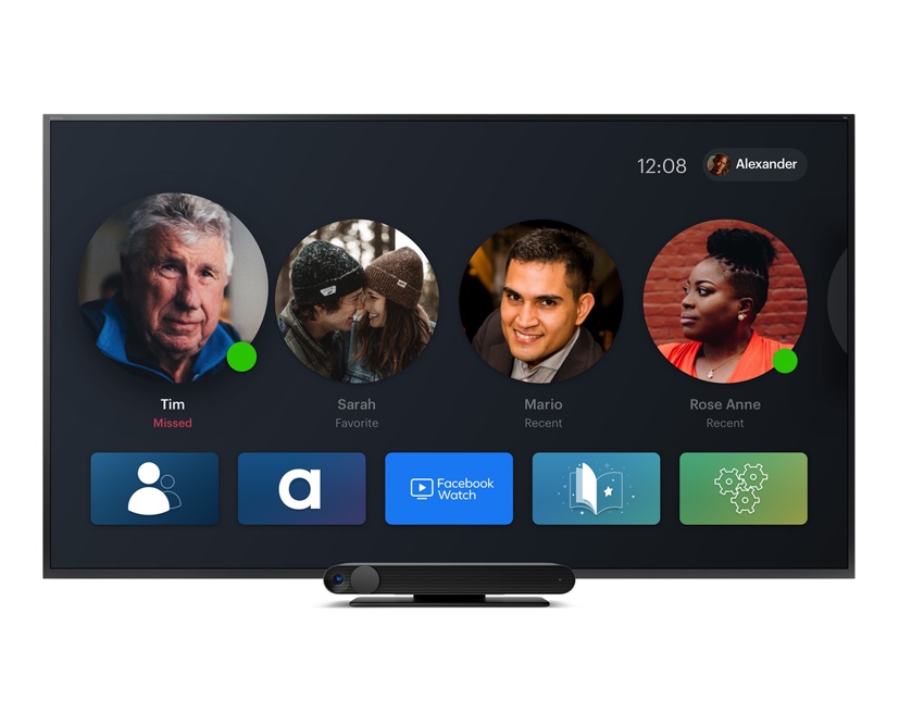 Family using Portal TV